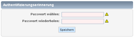 Neues Passwort eingeben
