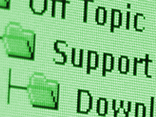 Bildschirmfoto mit dem Wort Support